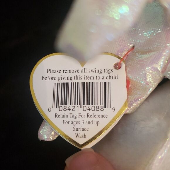 Vintage 1995 Ty Beanie Baby MAGIC the Dragon - Sparkly Iridescent Wings! - Picture 4 of 7